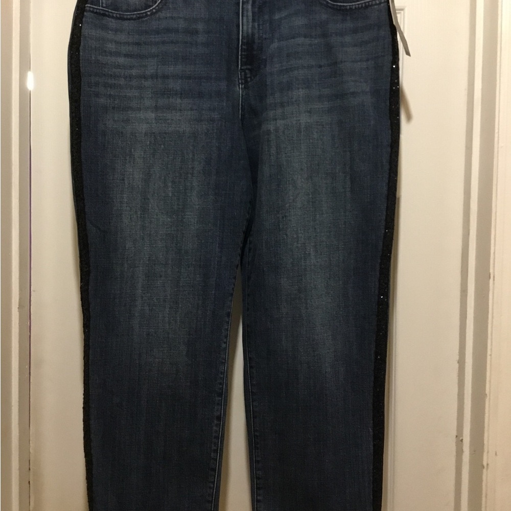 Talbots High Waist Straight Ankle Jeans in Dark Blue